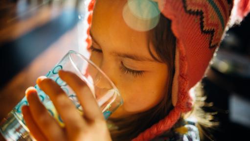 Child drinking water